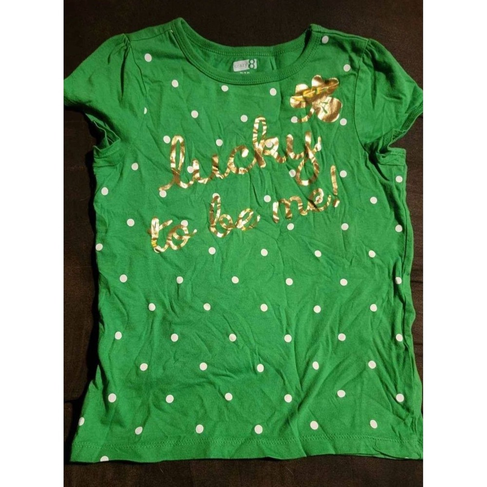 Crazy 8 st. Patrick's day shirt lucky to be me size medium 7 8‎